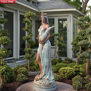 Youfine Ngân Hàng Xây Dựng Kiến Trúc Trang Trí Lối Vào Trang Trí Nội Thất Cuộc Sống Kích Thước La Mã Đúc Đồng Nữ Thần Fortuna Điêu Khắc Với Cornucopia - Product Image 2