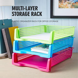 Office Desktop Station ery Organizer Mehr schicht iges Lager regal Papier datei Dokumenten sortierer Behälter Gestapelter Kunststoff korb BST