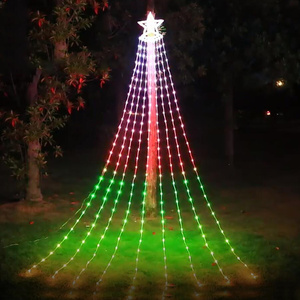 Guirnalda de luces LED para decoración navideña, 305 luces LED de 9,2 pies para árbol, cascada, Control por aplicación, para patio - Product Image 4