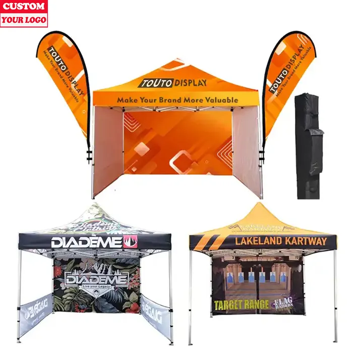 Tenda per fiere Pop-Up in alluminio 3x3 per eventi tenda personalizzata con baldacchino stampato all'aperto Buniess con Logo 10x10