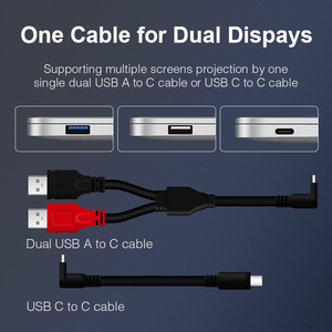 Lcdパネルディスプレイマルチスクリーンモニター14インチ1ケーブルトリプルスクリーンモニターエクステンダーラップトップ用macbook m1、m2、m3 - Product Image 3