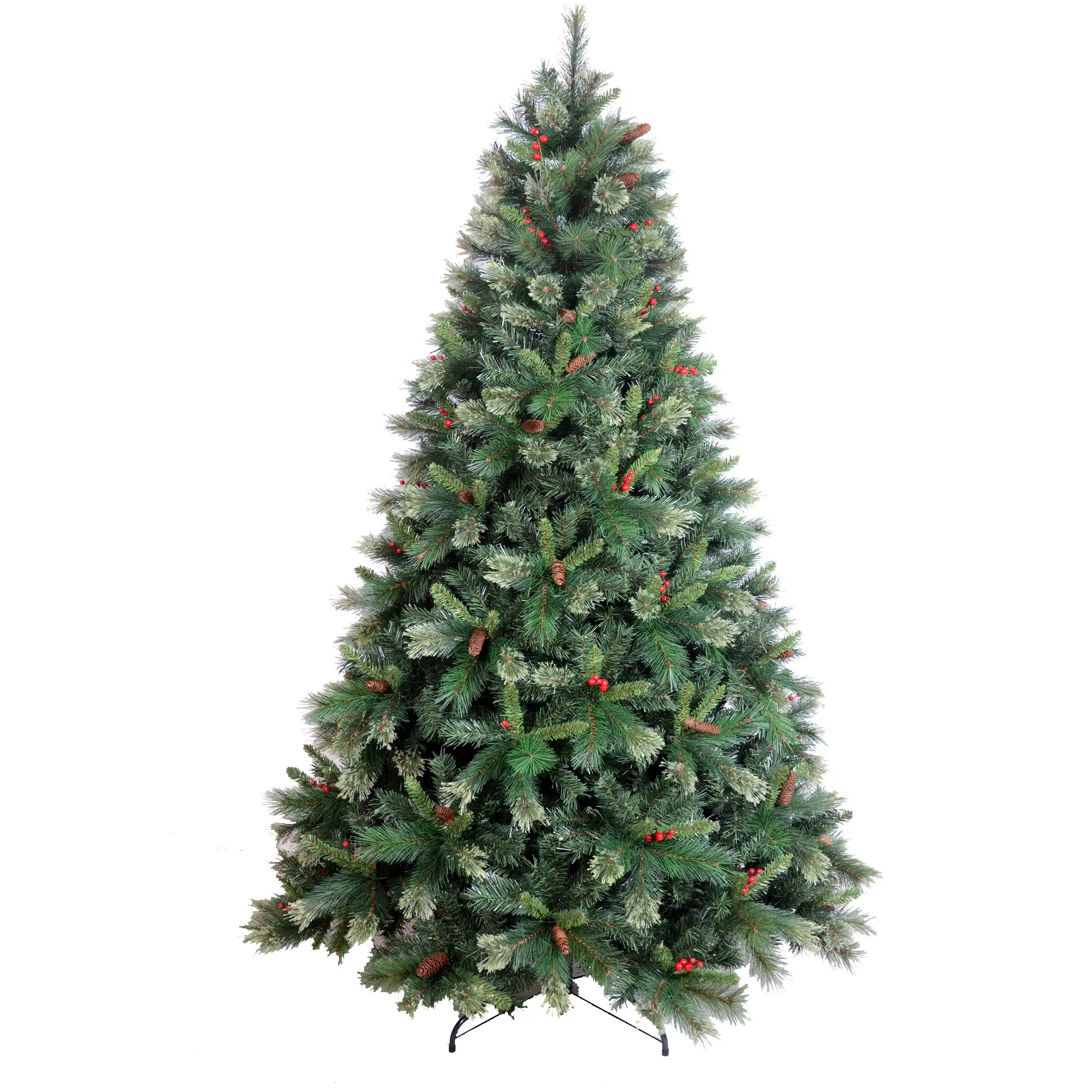 Оптовая продажа, искусственная Рождественская елка, уличная спиральная Рождественская елка, Сосновая игла с ягодными фруктами, Рождественская елка, натуральные шишки