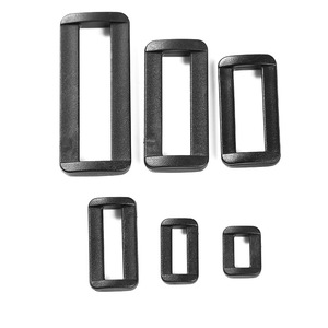 Wholesale Black Plastic <strong>Loops</strong> Adjustable Rectangular Ring <strong>Buckle</strong> for Bag Webbing - Product Image 1