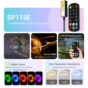 SP115E PWM RGBCCT LEDコントローラタイマー色温度2.4G RFリモートLEDライトストリップDC 5V-24V - Product Image 2