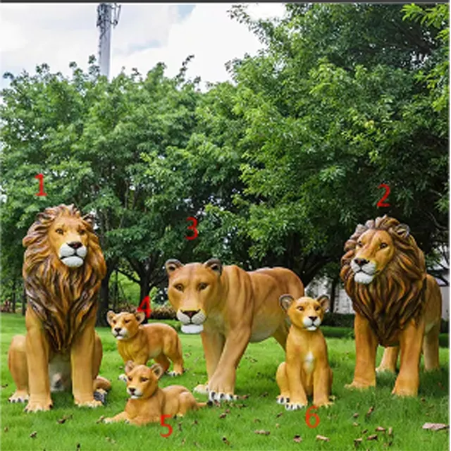 Grands moules en Silicone de Statue d'animaux de Lion pour le jardin, Sculpture de Figures, moulage d'animaux de tigre en fibre de verre par Injection de béton