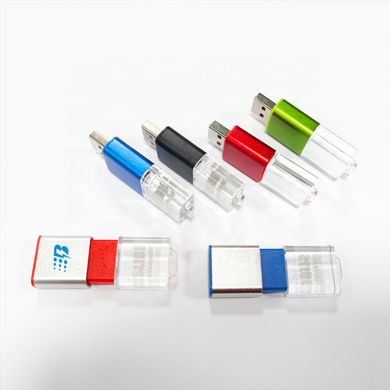 Acrílico Usb con luz LED Pen Drive 16GB 32GB 64GB Metal USB Flash Memory Venta al por mayor USB Stick para regalo promocional