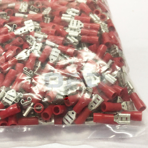 FDD 1,25-187(5) Terminales hembra aislados de vinilo rojo Manga de aislamiento de PVC Bloque de terminales fijos hembra para conector de cable - Product Image 6