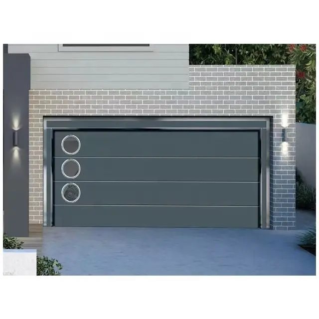American New Modern Galvanized Steel Sectional Garage Doors Overhead Insulated 9x8 Flap Glass Sliding Garage Doors