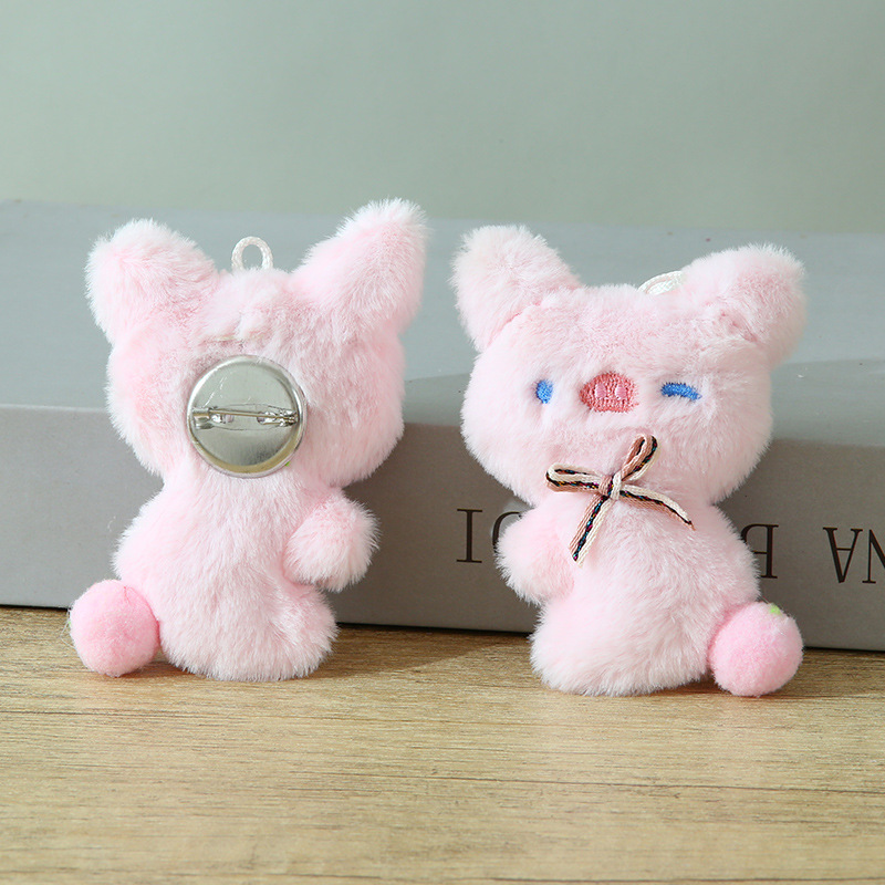 Bow piggy rose (style broche)