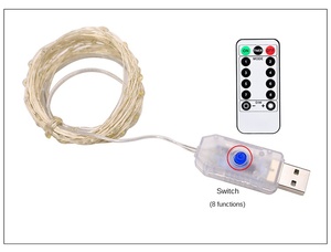 Outdoor 30-<strong>LED</strong> <strong>LED</strong> Christmas <strong>String</strong> <strong>Lights</strong> <strong>with</strong> 220v 3-Function Flashing Modes Button Battery Box Holiday Season Style <strong>LED</strong> Tree - Product Image 6