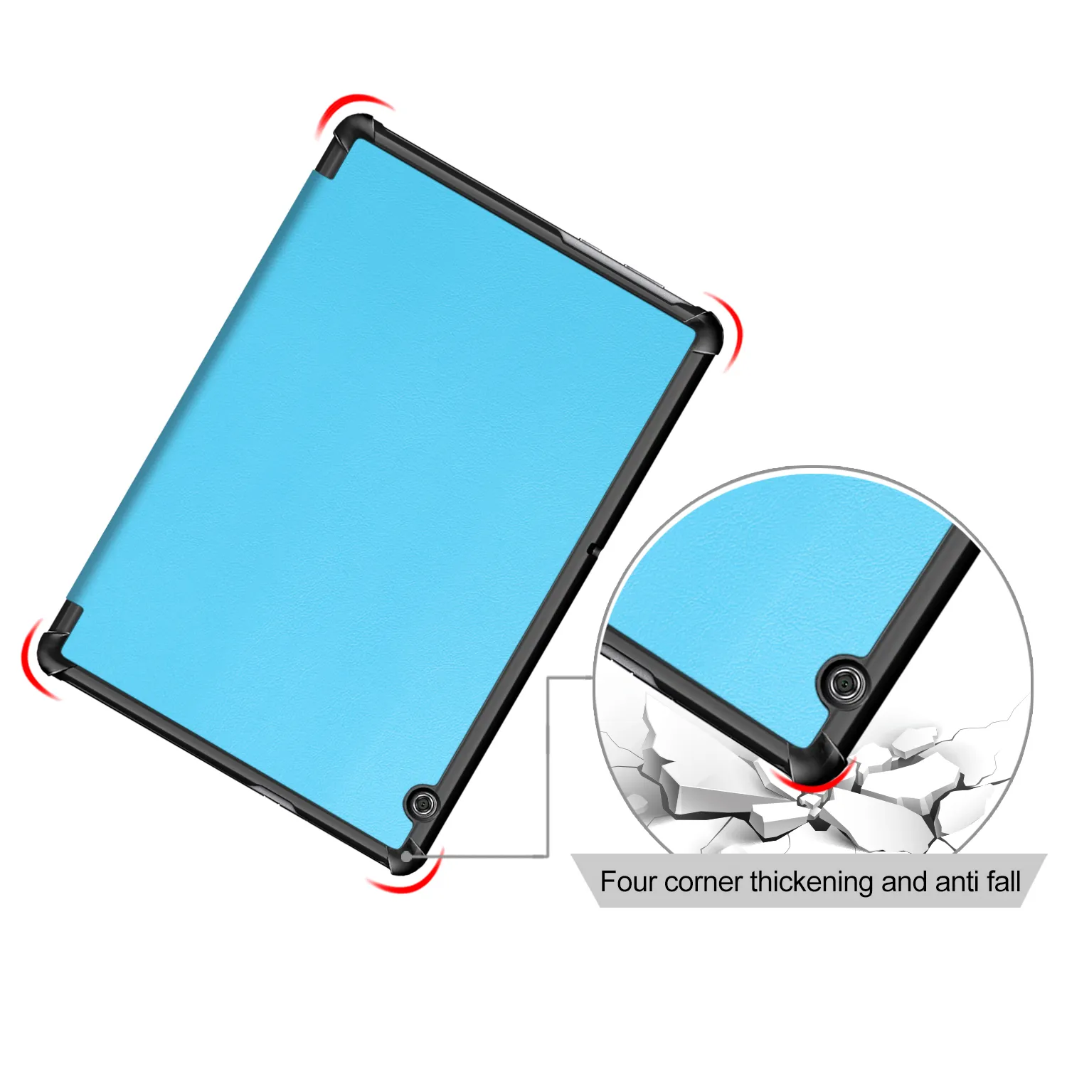 Tablet PC Case for Huawei MediaPad T5 Protective Cover tri-fold stand Thin Slim Lightweight Back Case Corner Protection