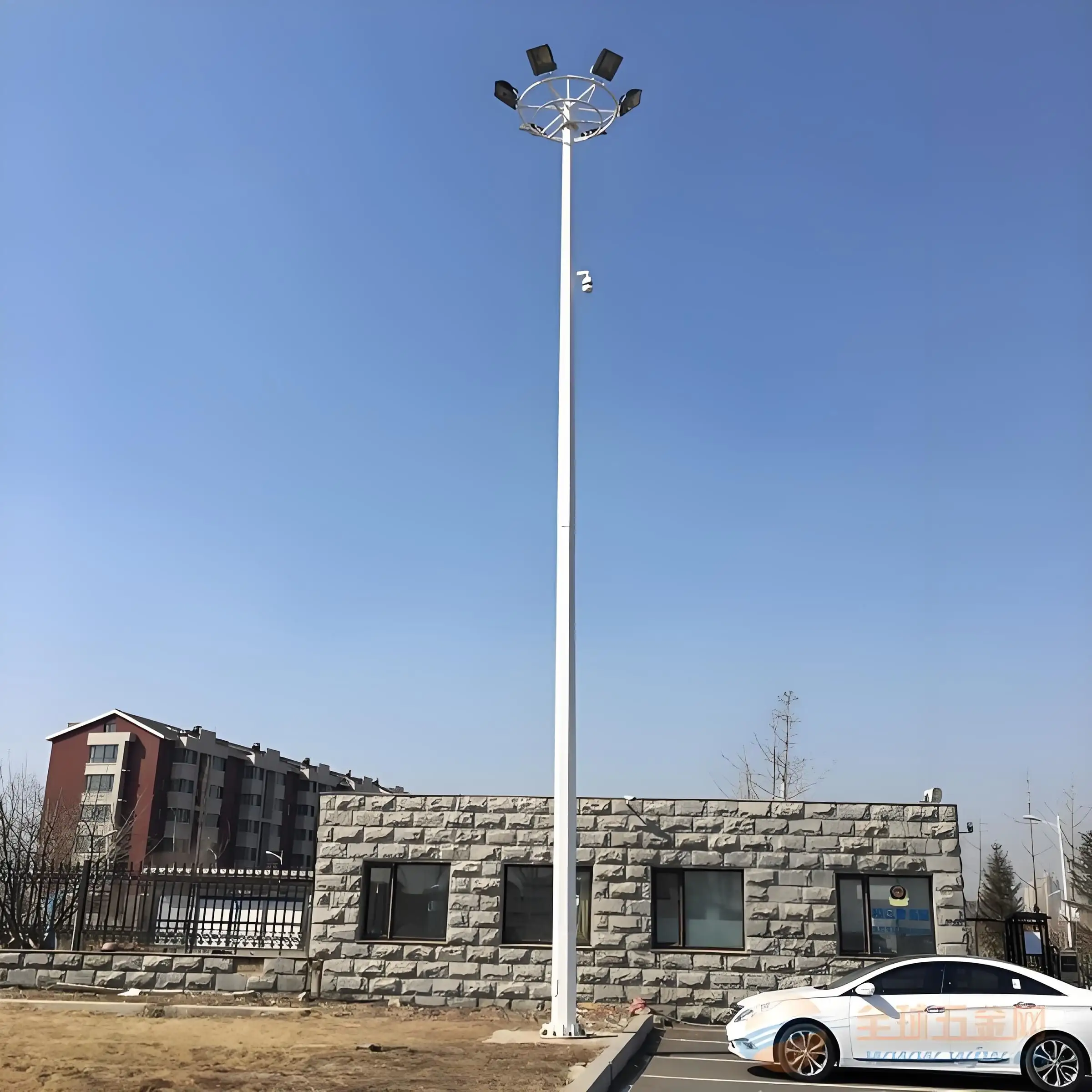 Shuntai harga pabrik baja galvanis 18m 25m 30m 35m tiang lampu tinggi