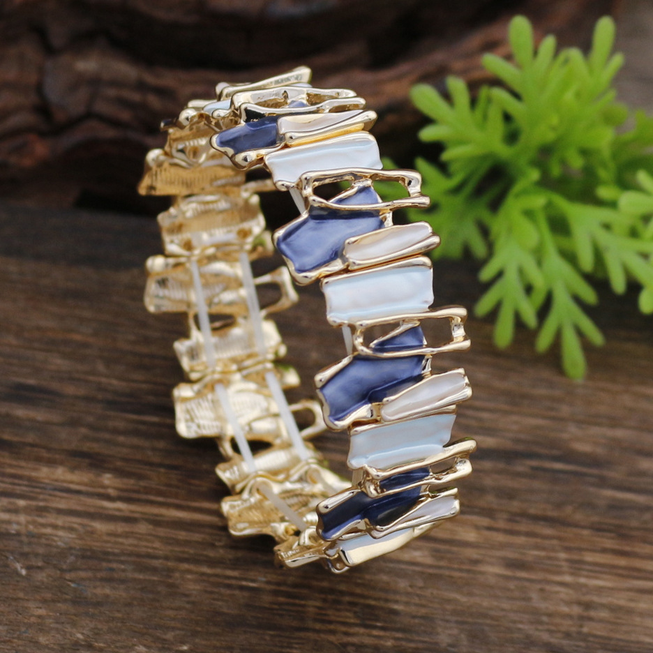 Bracelet irrégulier bleu-doré