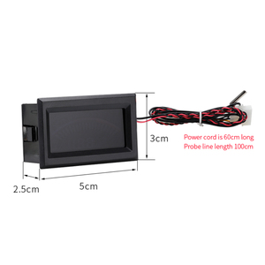 Termómetro Digital con puntero de 5V de doble chasis con pantalla LCD, instrumentos rectangulares, medidor de temperatura del agua personalizable