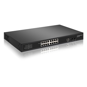 Verwalteter 16-Port-Gigabit-Ethernet-Switch mit 2 stapelbaren SFP-SNMP-QoS-Funktionen - Product Image 2