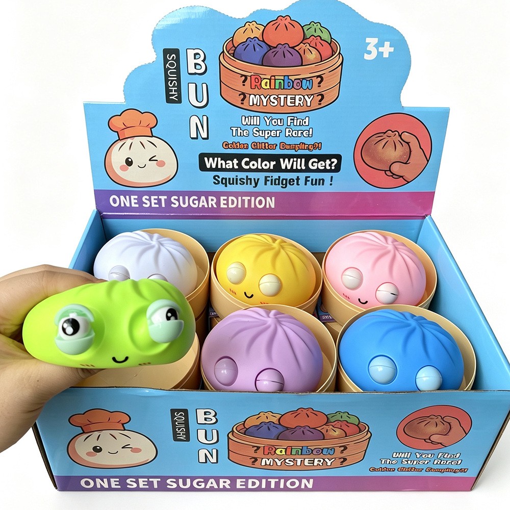 big squint eyes colorful bun(8.5cm)