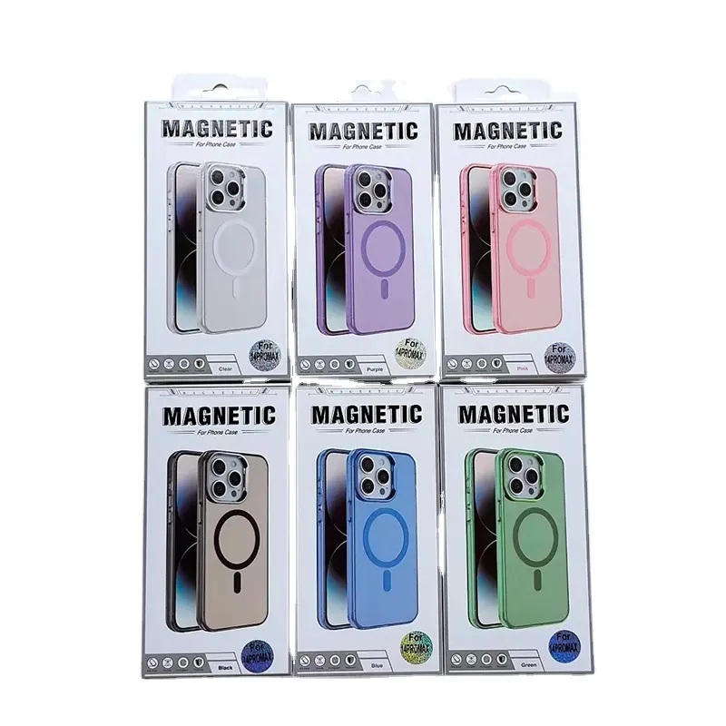 Candy Farbe Stoßfänger stoßfest klar magnetische kabellose Aufladung Telefonhülle für iPhone 15 14 Pro Max 15 Plus