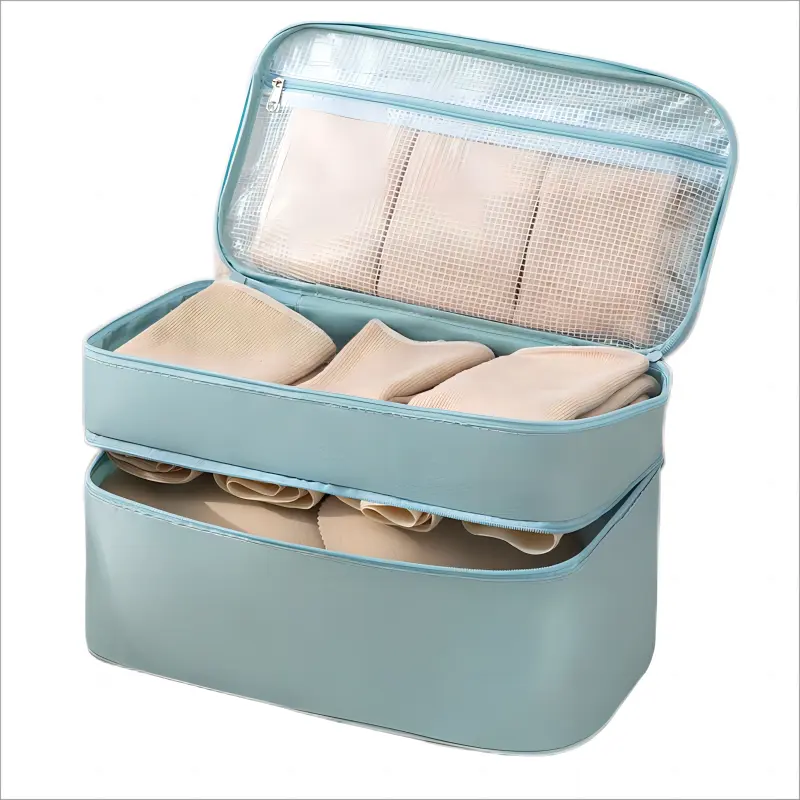 Multifunctionele Waterdichte Kubus Lingerie Dubbellaags Ondergoed Bh Organizer Case Reis Opbergtas