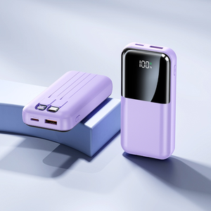 High-Capacity 22.5W <strong>QC3.0</strong> <strong>Power</strong> <strong>Bank</strong> 10000mAh Portable Charger with Type-C PD Cable USB LED Display ABS Mobile Fast Charge - Product Image 4
