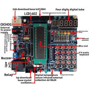 51 Kit di schede di sviluppo DIY microcontrollore Kit moduli elettronici con componenti di saldatura parti di scheda centrale per l'apprendimento - Product Image 4