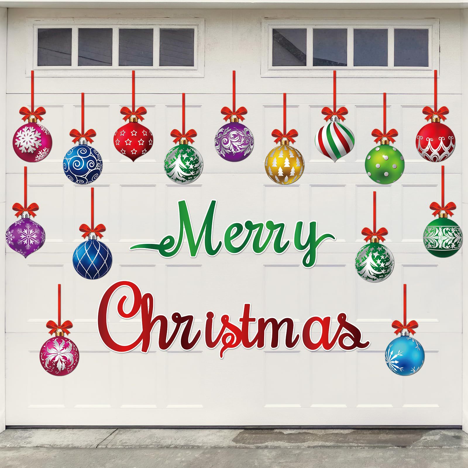 Autocollant magnétique pour porte de garage boule de Noël 1