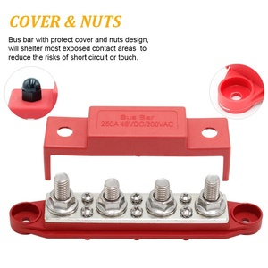 48V <strong>250A</strong> Copper-Nickel <strong>Busbar</strong> - 4xM10 Post &amp; 6xM4 Screw Terminal Block for Power Distribution - Product Image 3