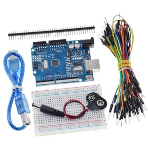 TZT ערכת המתחילים <span class=keywords><strong>arduino</strong></span> <span class=keywords><strong>Uno</strong></span> <span class=keywords><strong>R3</strong></span>-חבילה של 5 פריטים: <span class=keywords><strong>uno</strong></span> <span class=keywords><strong>R3</strong></span> טיפוס Jumper חוטים USB כבל 9V סוללה מחבר