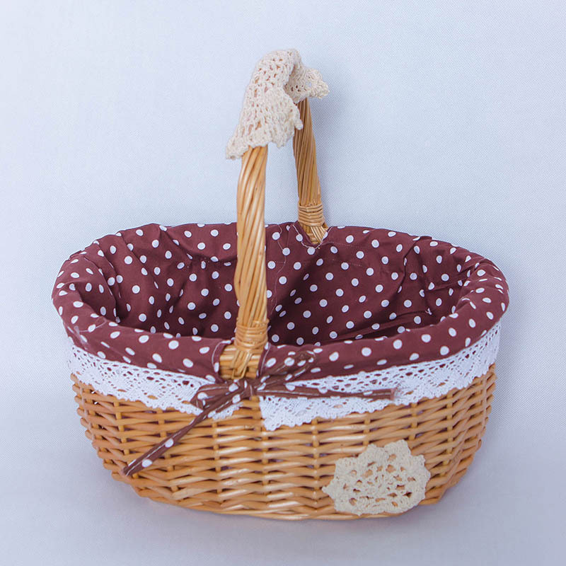 Lace coffee white dot cloth