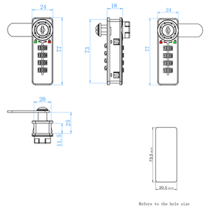 4 Digit Cam <strong>Lock</strong> Code Digital <strong>Lock</strong> With Mechanical Master <strong>Key</strong> for Cabinet - Product Image 5