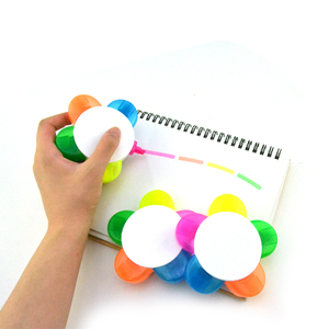工厂供应定制设计儿童绘图荧光笔五合一花形荧光笔标记笔 - Product Image 6