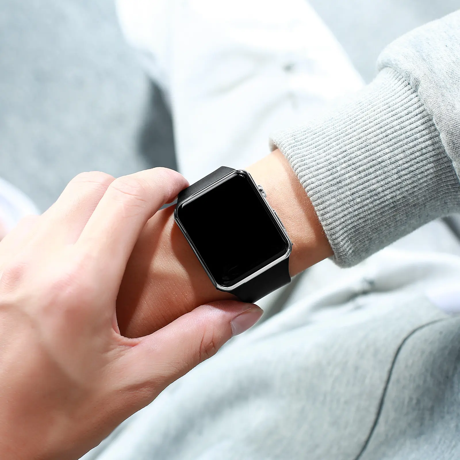2023 hommes Led Silicone montre électronique étanche numérique lumière rouge affichage écran tactile Led montre Silicone montre