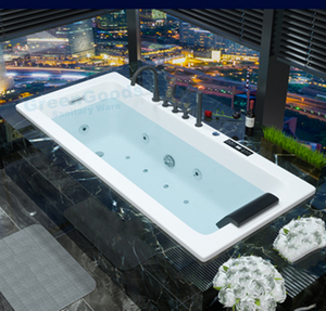 CE 1800mm Rechteck <span class=keywords><strong>Embedded</strong></span> Adults Tub Computer gesteuerte Massage 2 Personen Jet Whirlpool Badewanne