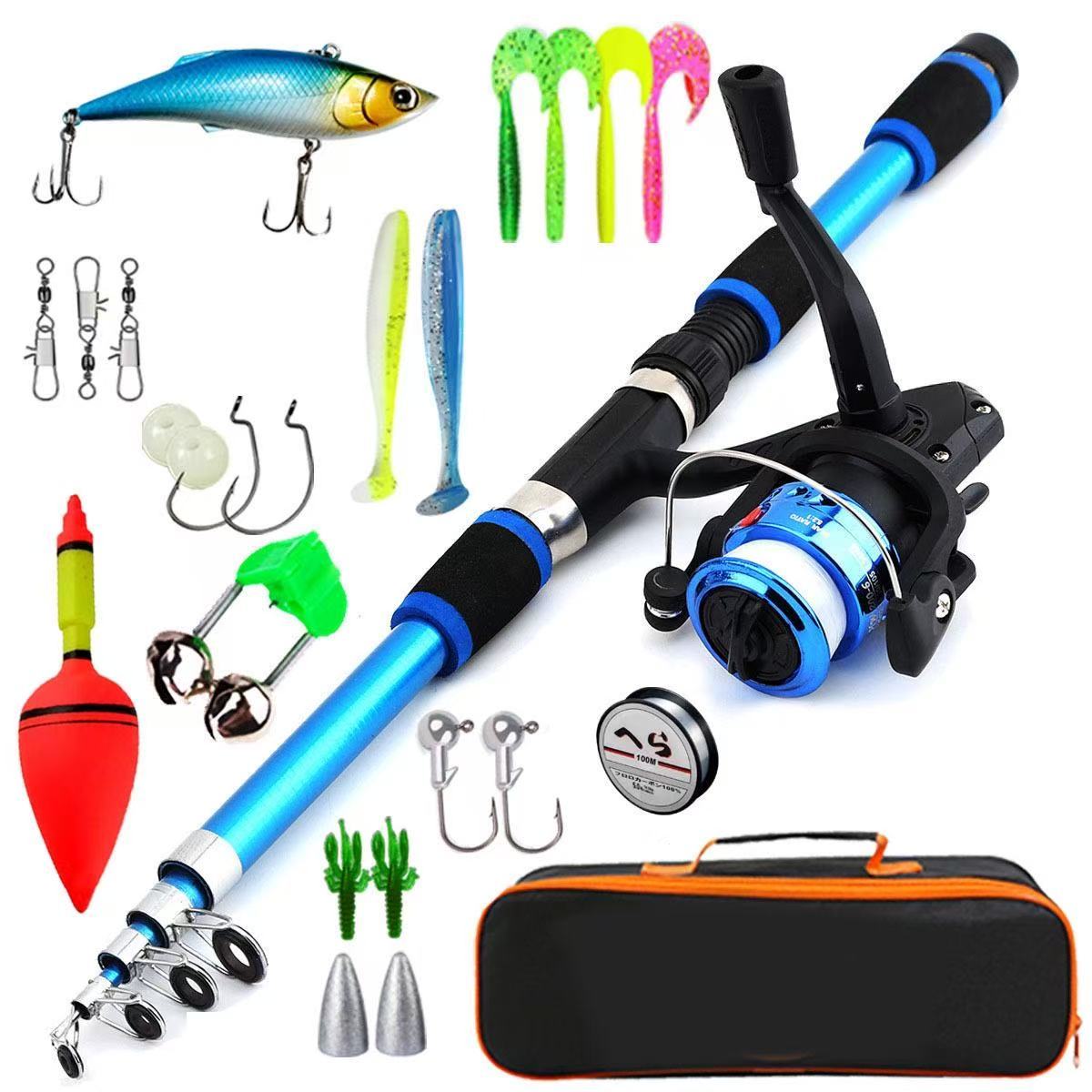 Canne à pêche en mer exportée de 1,8 m, sac de moulinet série 200, 20 accessoires
