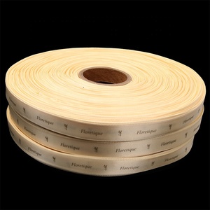 Mode benutzer definierte Marke <span class=keywords><strong>Name</strong></span> Logo Satin Druck band in Rolle für Geschenk verpackung