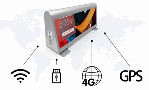 Huidu Wifi управление крышей такси P4 светодиодный дисплей такси топ 960*320 мм светодиодный экран Автомобильный светодиодный рекламный плеер - Product Image 3