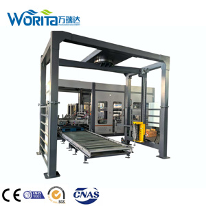Línea de embalaje de estiramiento de paleta automática para embalaje de cajas de cartón paletizador con sistema de descarga de carga caja de Metal para caja bolsa de alimentos - Product Image 5