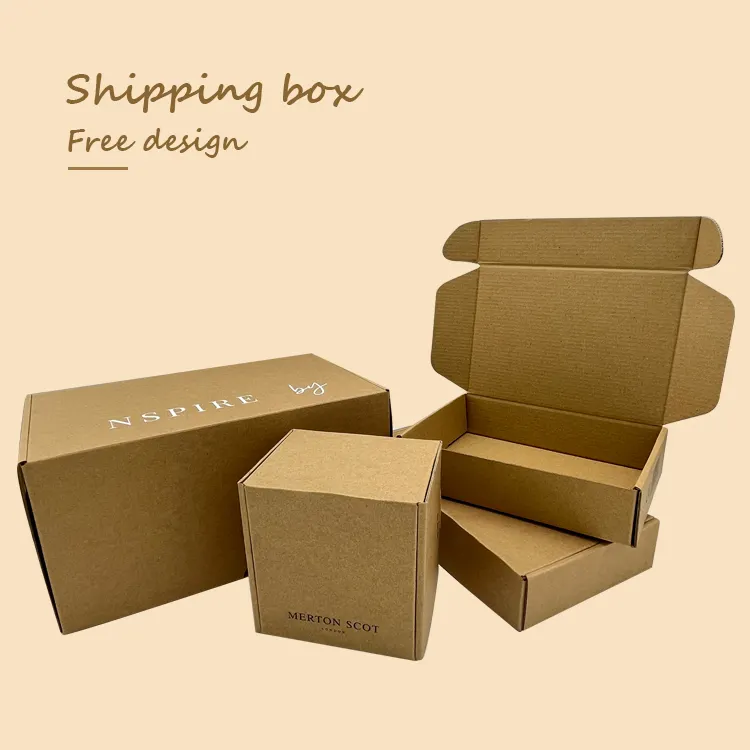 Eco Packaging Curraged Paper Versandkartons Corrugated Mailing scatole postali spedizione personalizzate giftcard