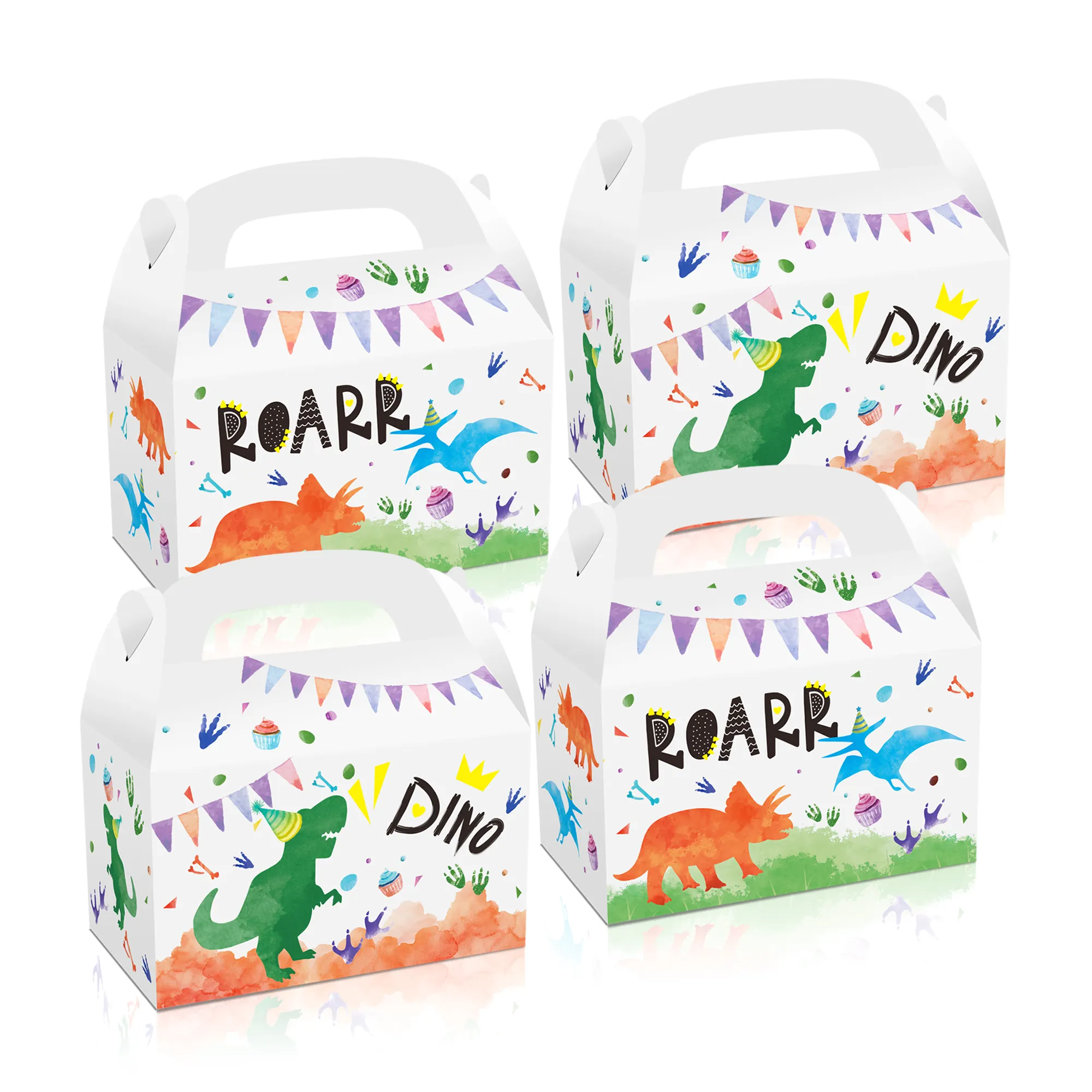 DD075 dinosauro a tema festa di compleanno per bambini forniture cartone animato regalo scatola di carta caramelle con manico