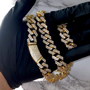 Domineering Exaggerated Miami Cuban Link <strong>Chain</strong> Diamond <strong>Chains</strong> Necklaces Men's Daikin <strong>Chain</strong> - Product Image 2
