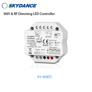 Skydance V1-H(WT) 1CH * 6A/9A 12-48VDC WIFI и RF контроллер постоянного напряжения Tuya APP + RF Remote + Push-переключатель + Голосовое управление - Product Image 2