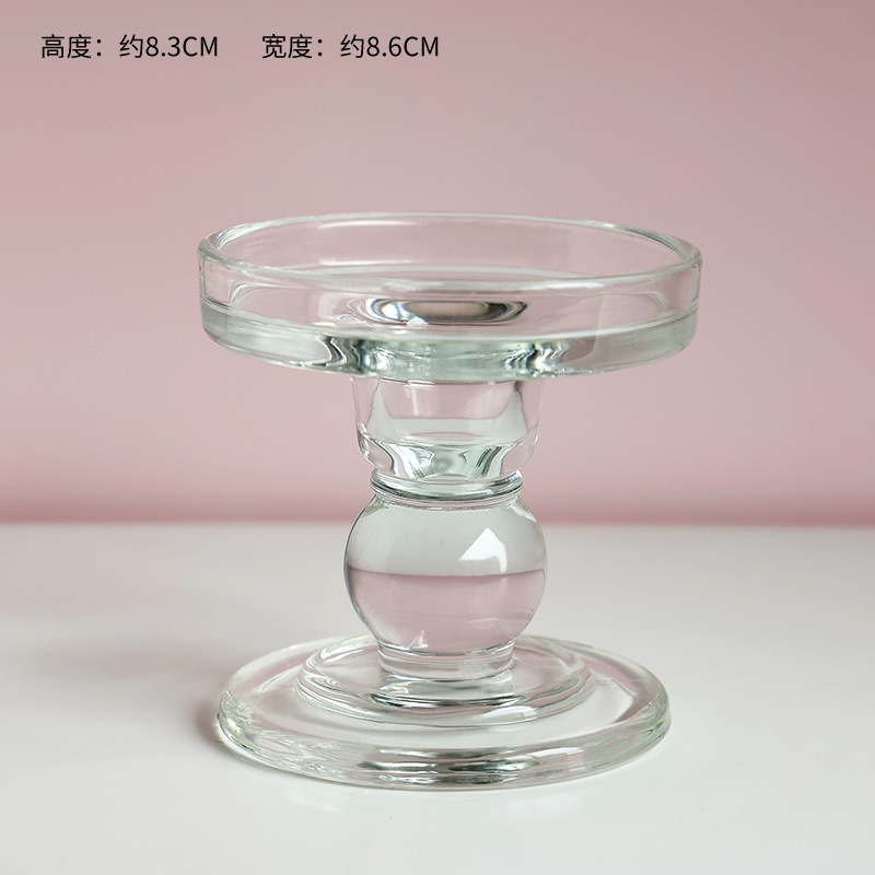 Candelabro alto de cristal