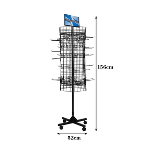 Ruimeixin sàn miễn phí bán lẻ Đứng Quay cốc cà phê <span class=keywords><strong>Mug</strong></span> kệ trưng bày Snack <span class=keywords><strong>Rack</strong></span> với Hooks 5 bánh xe, bán lẻ <span class=keywords><strong>Rack</strong></span> hiển thị - Product Image 6