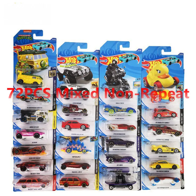 Hot Free Rodas Originais Genuínas 72 Pçs/set Carros de liga aleatória misturada Conjunto de Carro Modelo de Caminhão Brinquedo 1:64 Carros fundidos