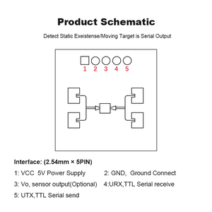 Modulo sensore Radar 24GHz veicolo a microonde oggetto in movimento presenza umana sensore di distanza testa sensore HLK-LD1115H - Product Image 6
