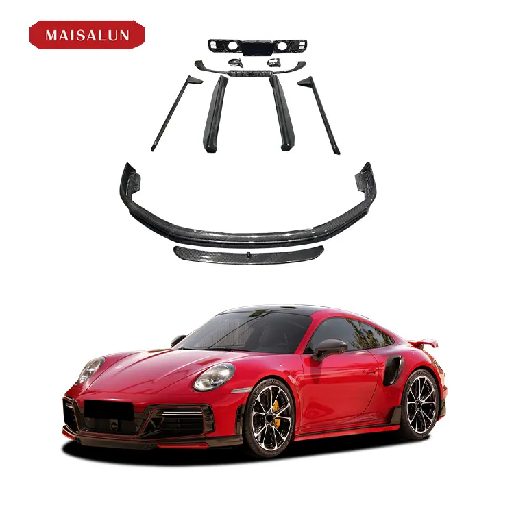 Dry Carbon Body Kit Für Porsche Turbo S Upgrade auf Techart Style Front Lip Side Rock Spoiler Heck diffusor Bodykit