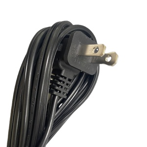 10 Feet 90 Degree 2-Slot Polarized Power <strong>Cord</strong> <strong>18</strong> <strong>AWG</strong> Angled IEC320 C7 to NEMA 1-15P Power Cable Black Color - Product Image 1