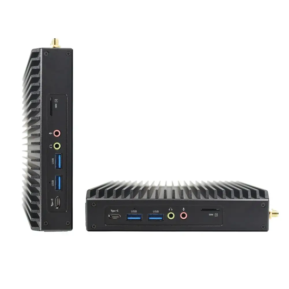 Mini PC sans ventilateur basé sur un processeur Intel Elkhart Lake J6412 avec 3HDMI2.0 pour l'affichage