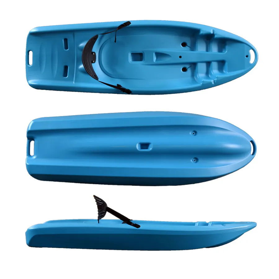 2023 Novo Design Blow-moldado Barato Hard Plastic Canoe Boat Único Sente-se Em Crianças Caiaque Criança Barato Caiaque Com Encosto