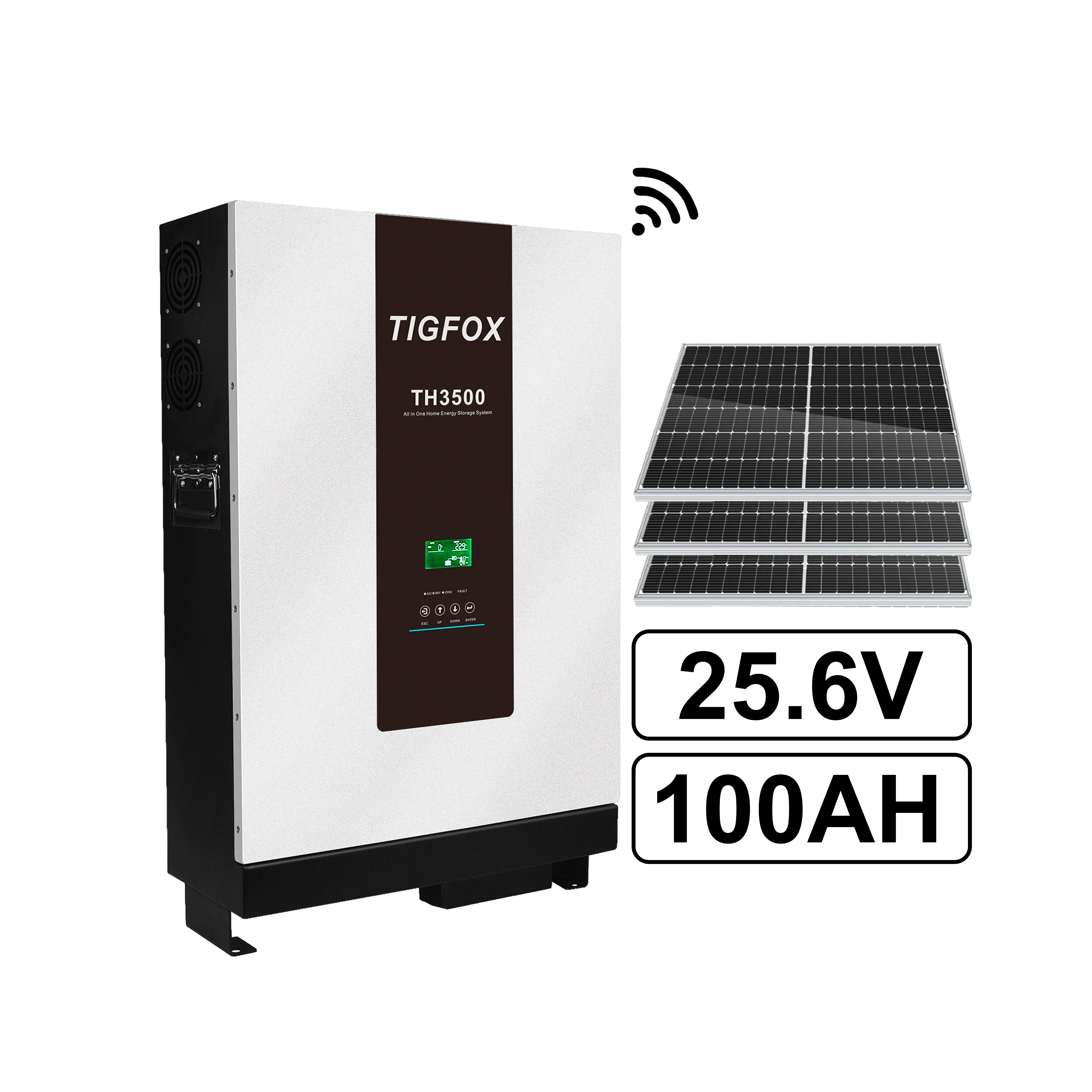 TIGFOX OEM due In uno sistema di accumulo di energia a batteria agli ioni di litio per la casa a energia solare con Inverter Wifi 24V 3.5Kw 10Kw 5KW 48v batteria