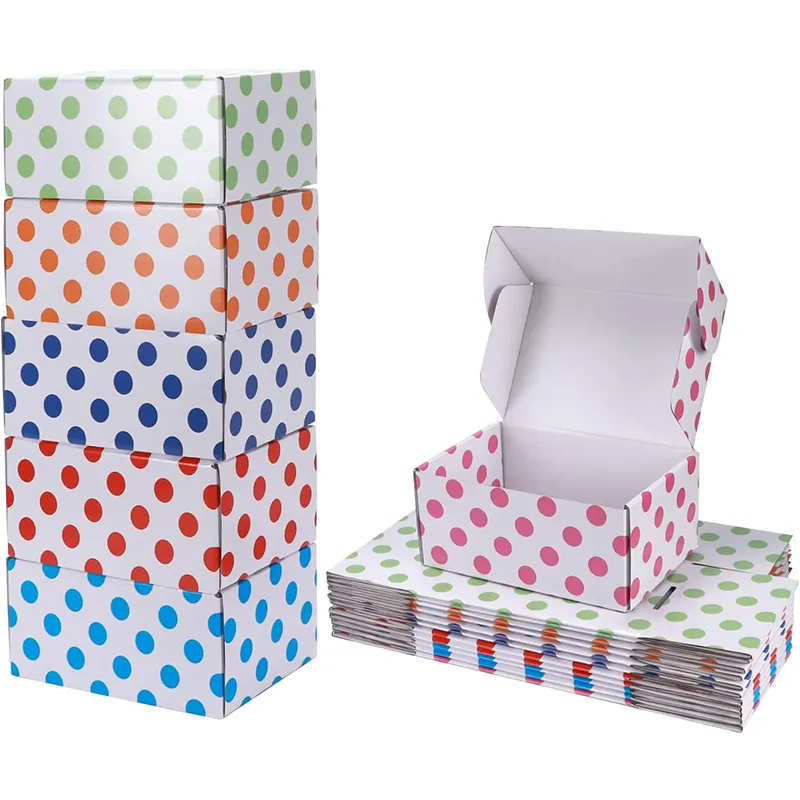 Kotak Mailer Karton Kecil Multiwarna Kotak Hadiah Putih Pengiriman untuk Hadiah Wanita Gadis
